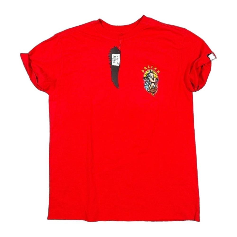 Sullen Angels Vice Beach Tee Womens XS Extra Small Red Tattoo Art Koi Fish NWT